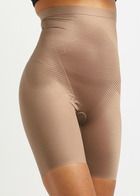 Spanx Thinstincts 2.0 High-Waist Mid-Thigh Shorts Brown