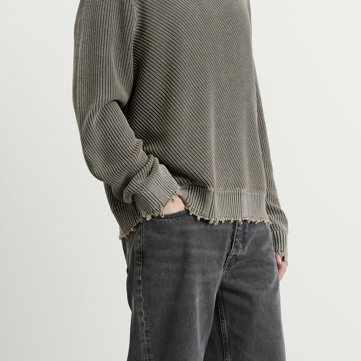 Won Hundred Men's Bently Diagonal Knit Sweater in Rock Ridge