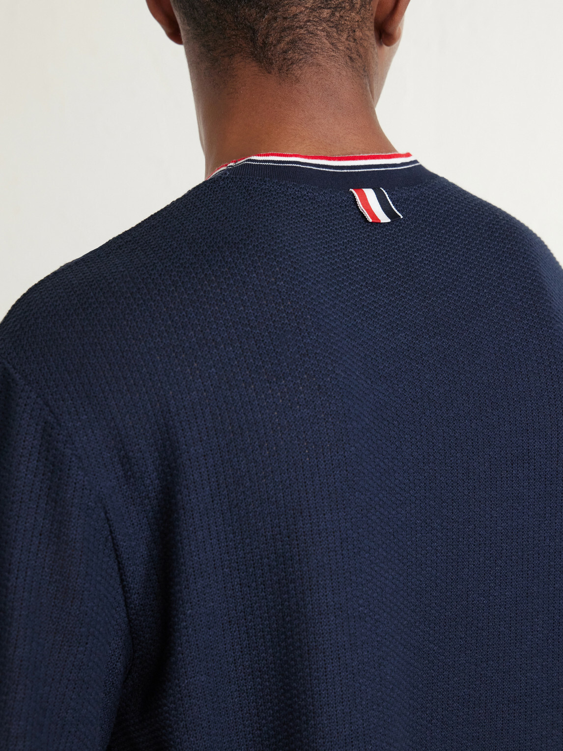 Thom Browne - Pointelle-Knit Cotton and Linen-Blend T-Shirt - Blue