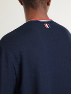Thom Browne - Pointelle-Knit Cotton and Linen-Blend T-Shirt - Blue