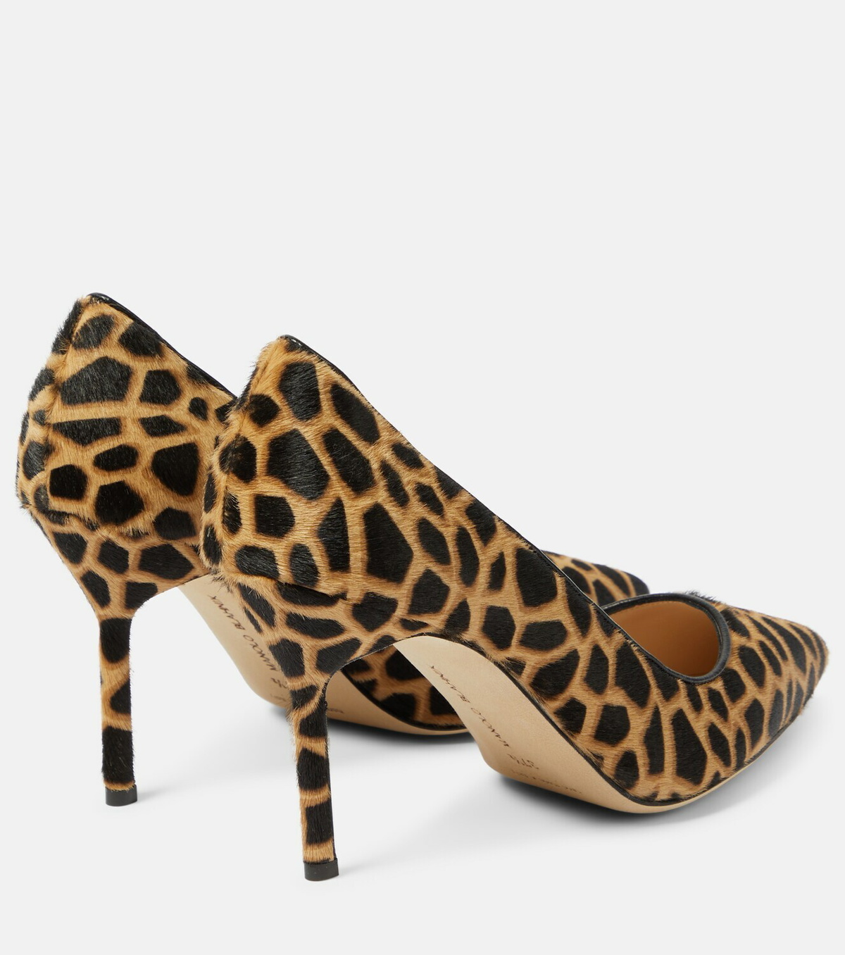Manolo Blahnik BB 90 giraffe-printed calf hair pumps