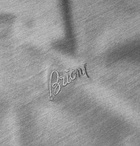 Brioni - Logo-Embroidered Cotton-Jersey T-Shirt - Gray