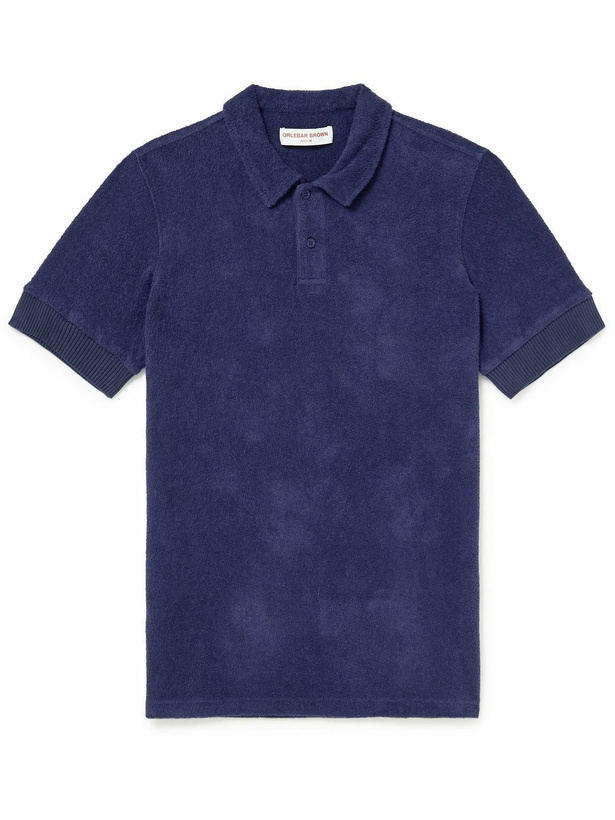 Photo: Orlebar Brown - Lorenzo Cotton-Terry Polo Shirt - Blue