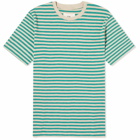 Folk Men's Classic Stripe T-Shirt in Alpine Green/Natural