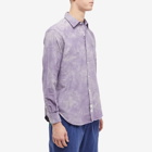 Aries Men's Overdyed Oxford Stripe Shirt in Purple