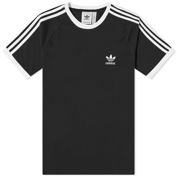 Photo: Adidas Men's 3 Stripe T-Shirt in Black