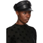 MISBHV Black Faux-Leather Monogram Gavroche Hat