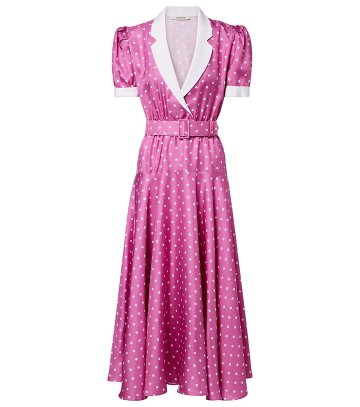 Photo: Rodarte Belted polka-dot silk twill midi dress