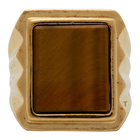 Bottega Veneta Gold Tigers Eye Ring