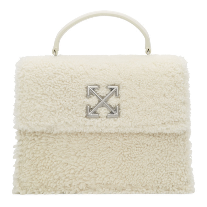 White discount furry purse