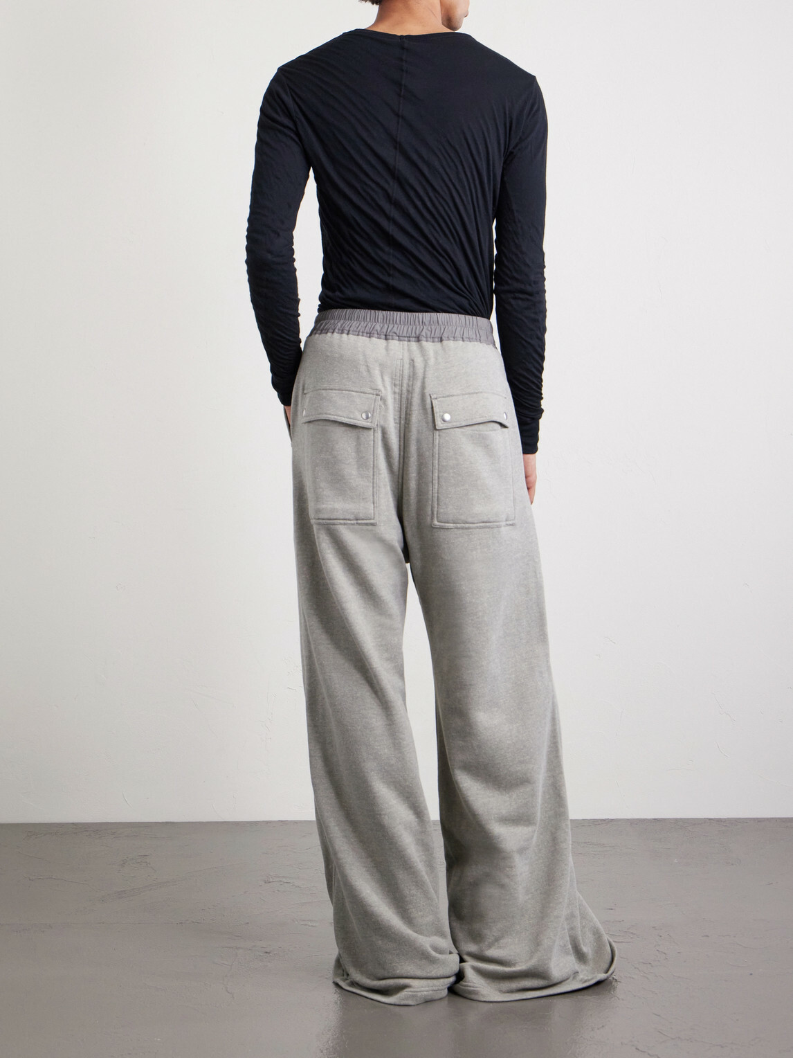 パンツ Rick Owens DRKSHDW Cotton Jersey Sweat DRKSHDW by Rick Owens - Geth Belas Wide-Leg Cotton-Blend Jersey