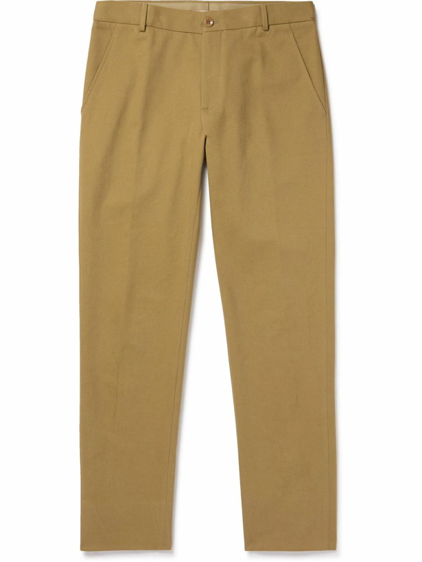 Photo: Loro Piana - City Tapered Pleated Cotton-Twill Chinos - Brown