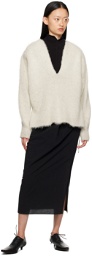 Mame Kurogouchi Black Wrap Midi Skirt