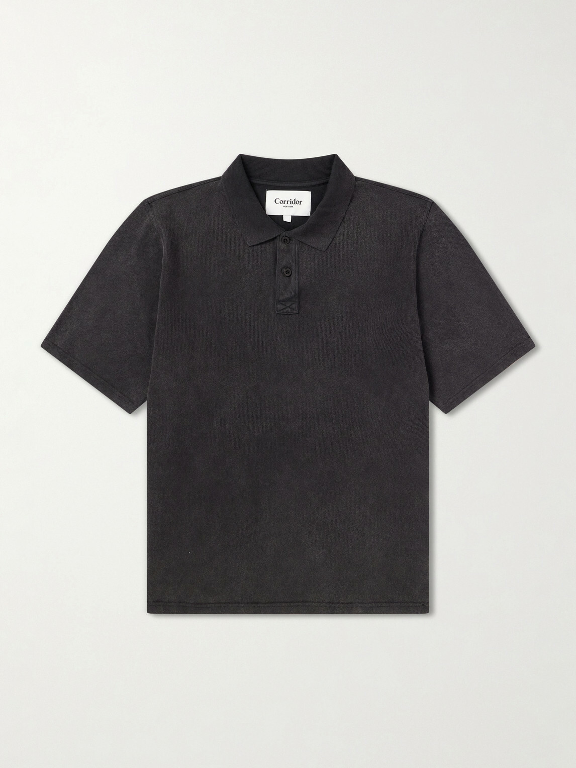 Corridor - Garment-Dyed Cotton-Piqué Polo Shirt - Black