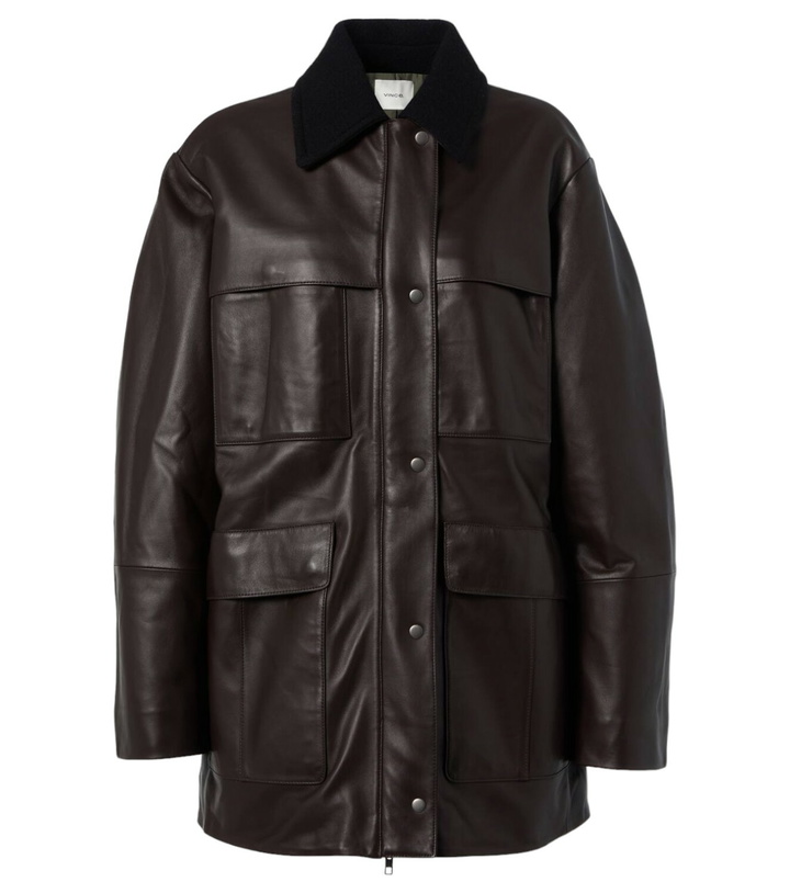 Photo: Vince Wool-trimmed leather jacket