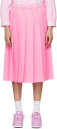 Comme des Garçons Girl Pink Tropical Wool Midi Skirt