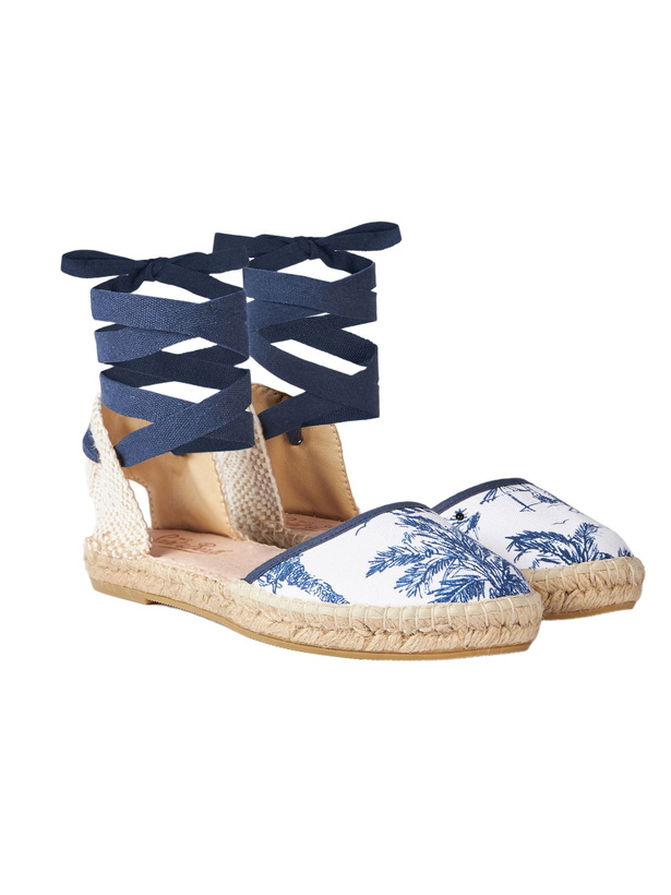 Photo: MC2 Saint Barth Flat Espadrillas With Toile De Jouy Print