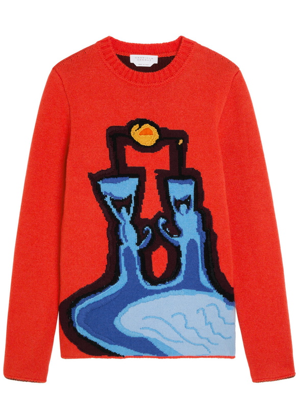 Photo: Gabriela Hearst Avichai Intarsia Cashmere Jumper Red