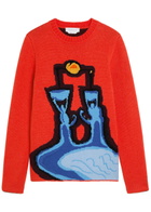 Gabriela Hearst Avichai Intarsia Cashmere Jumper Red
