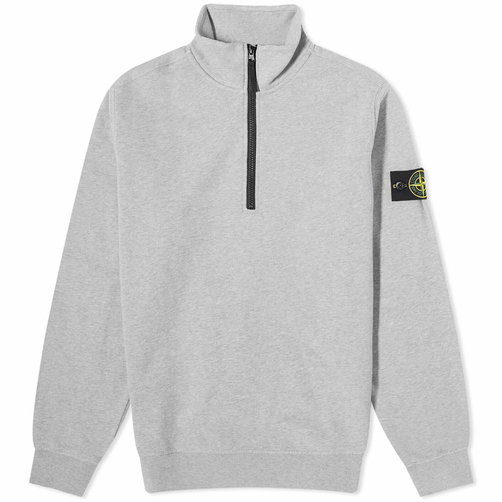 Photo: Stone Island Men's Garment Dyed Half Zip Sweat in Grey Marl