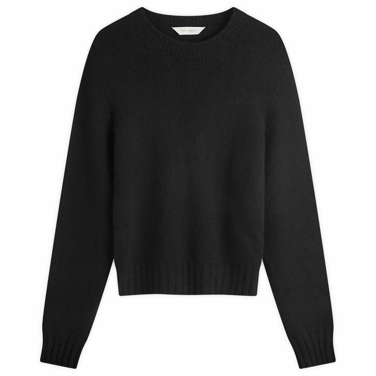Palm Angels Women's Curved Logo Sweater in Black/Lime