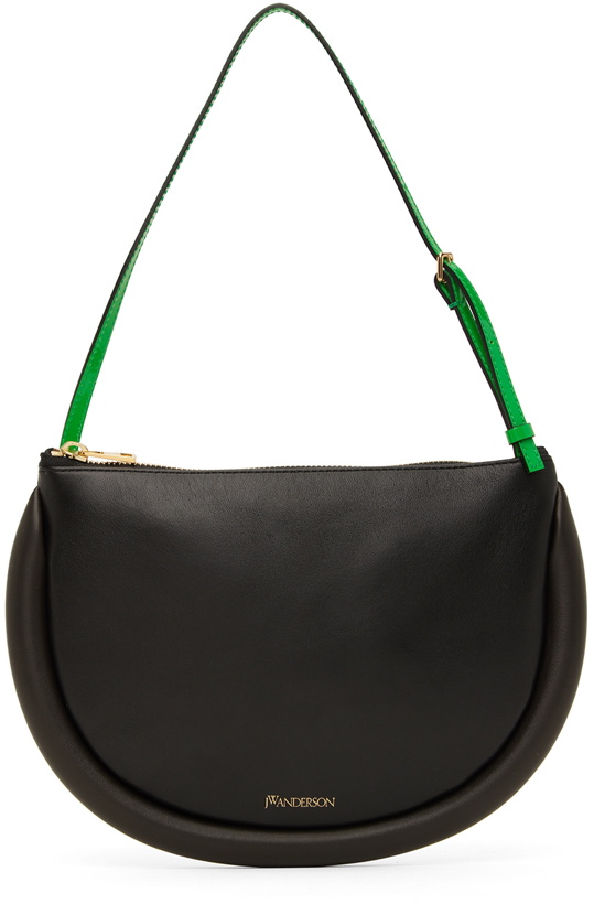 Photo: JW Anderson Black & Green 'The Bumper' Moon Bag