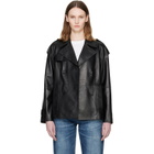 MACKAGE Black DOLORES Double-Breasted Leather Jacket
