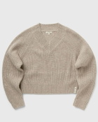 ølåf Merino V Neck Knit Beige Pullovers