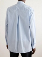 Jil Sander - Thursday Logo-Embroidered Striped Cotton-Poplin Shirt - Blue