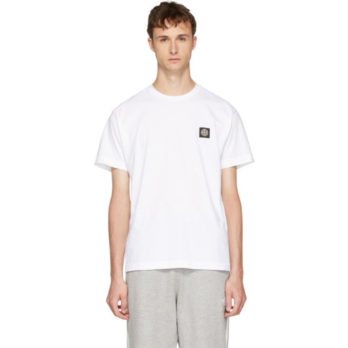 Photo: Stone Island White Logo Patch T-Shirt