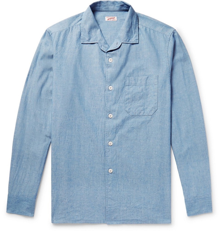 Photo: Arpenteur - Camp-Collar Cotton-Chambray Shirt - Men - Blue