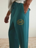 Cherry Los Angeles - Navajo Straight-Leg Logo-Embroidered Cotton-Jersey Sweatpants - Blue