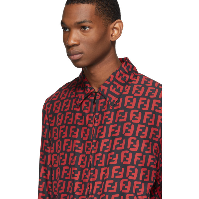 Fendi Reversible Red and Black All Over Forever Fendi Jacket Fendi