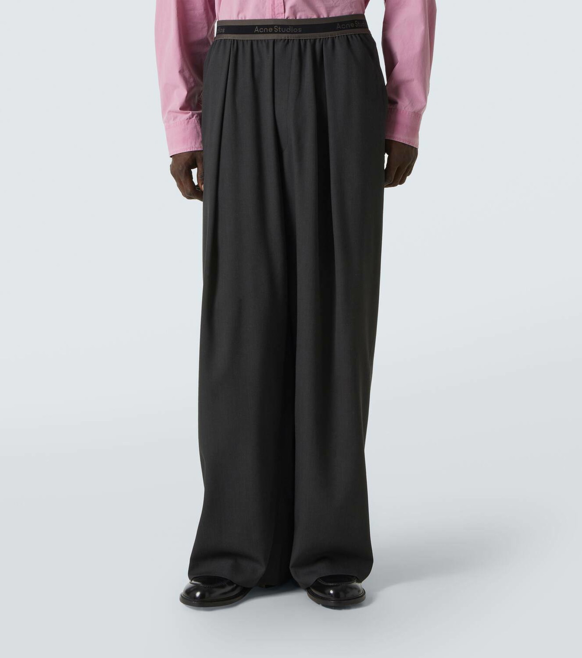 Acne Studios Logo embroidered wide-leg pants