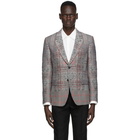 Alexander McQueen Black and Red Prince of Wales Blazer