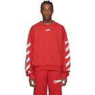 Off-White Red Airport Tape Sweatshirt