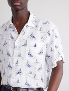 Polo Ralph Lauren - Logo-Embroidered Printed Linen Shirt - Neutrals