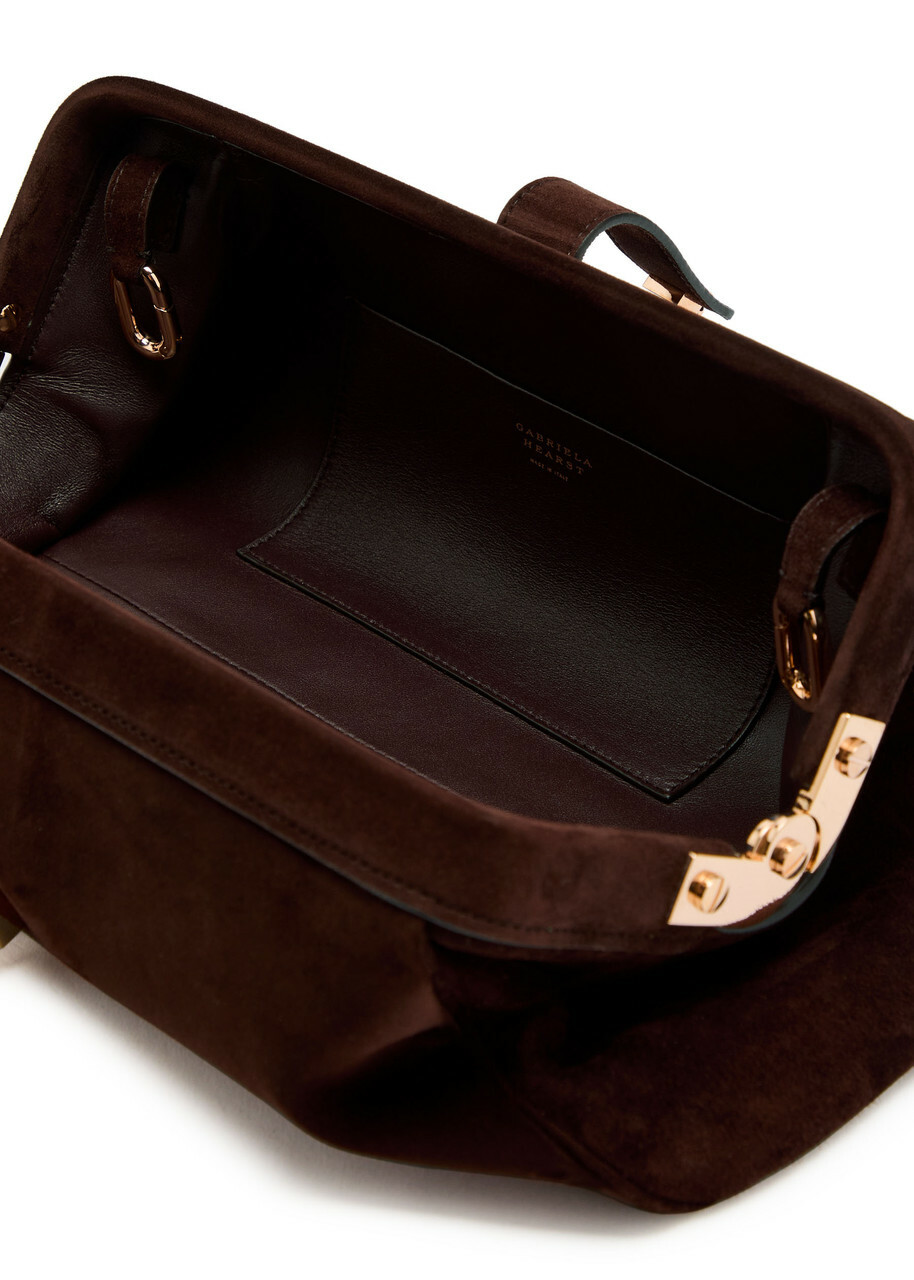 Gabriela Hearst Baguette Suede Clutch bag - Dark Brown - One Size