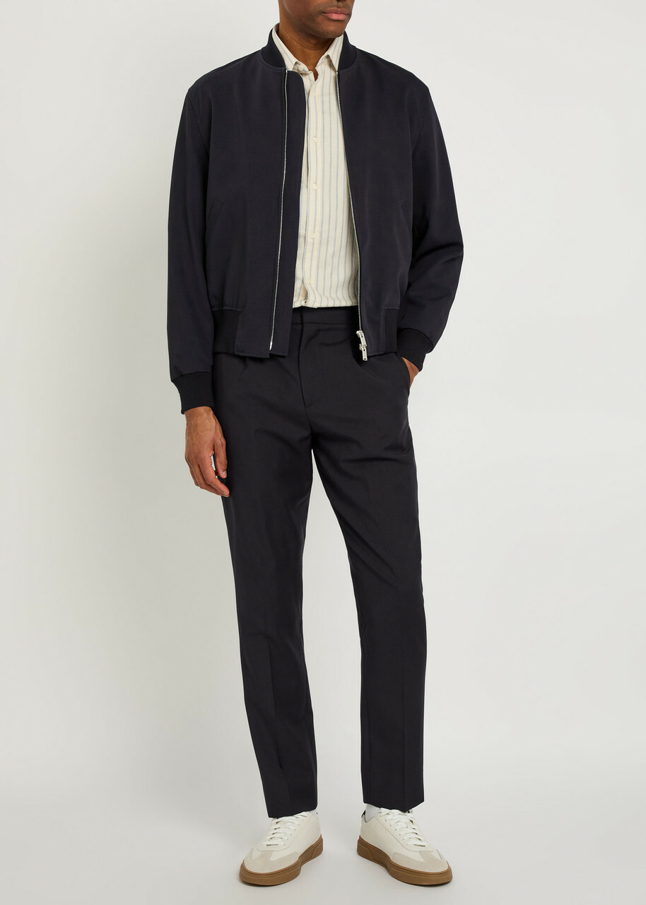 Lardini Wool Bomber Jacket Navy