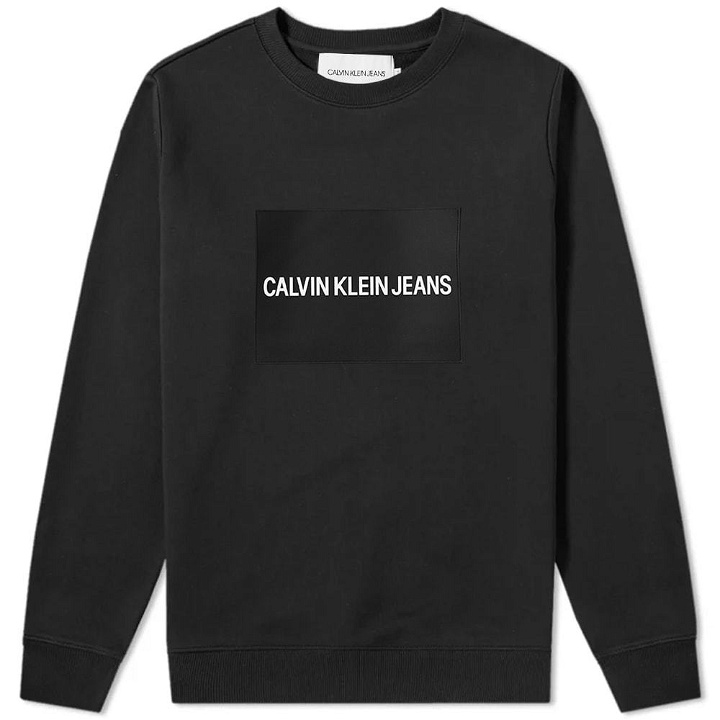 Photo: Calvin Klein Institutional Rubbed Box Logo Crew Sweat CK Black