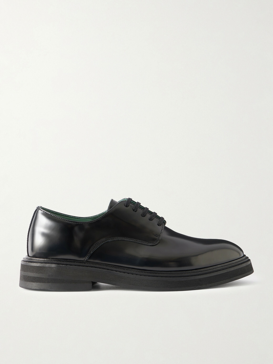 VINNY's - Officer Polished-Leather Derby Shoes - Black