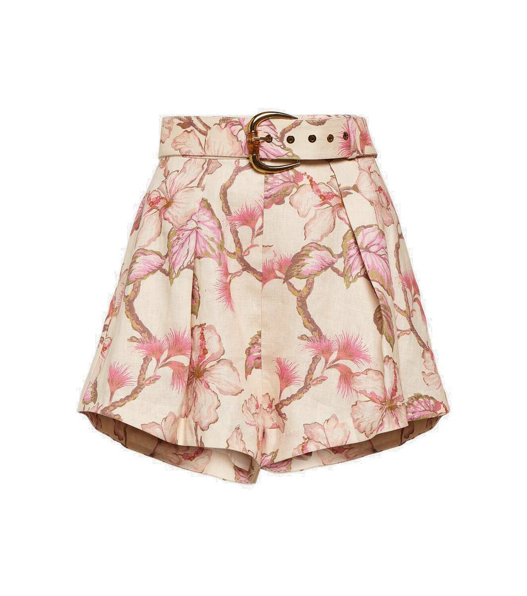 【送料&関税込】Zimmermann Matchmaker Safari Shorts ZIMMERMANN Matchmaker belted pleated floral-print linen