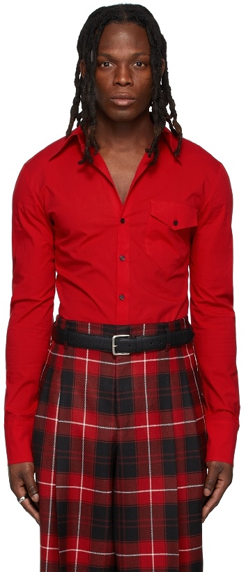 Photo: LU'U DAN SSENSE Exclusive Red Cotton Poplin Shirt