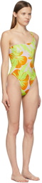 Louisa Ballou Pink & Green New One-Piece Swimsuit
