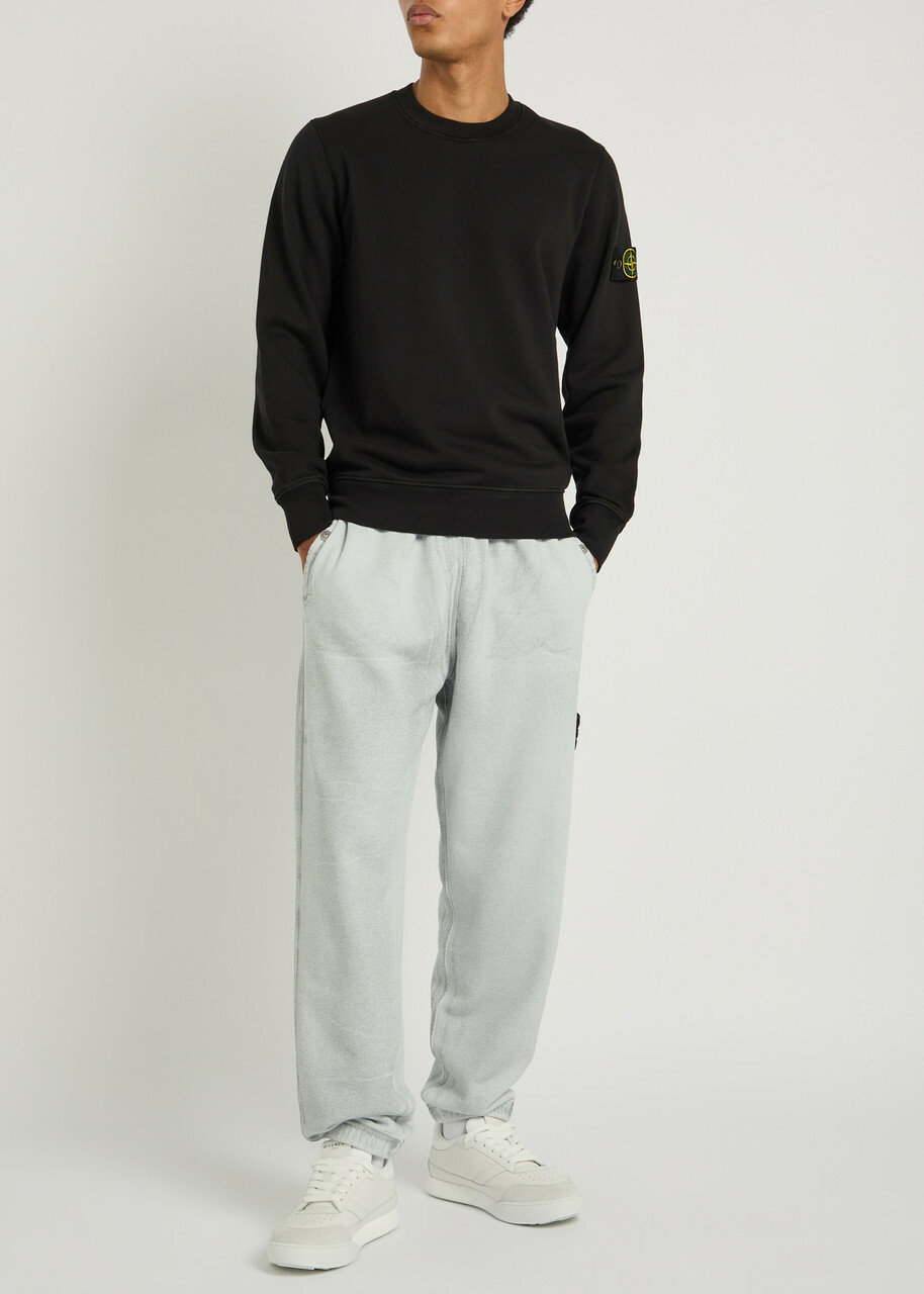 Stone Island Logo Cotton Sweatshirt Black