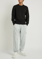 Stone Island Logo Cotton Sweatshirt Black