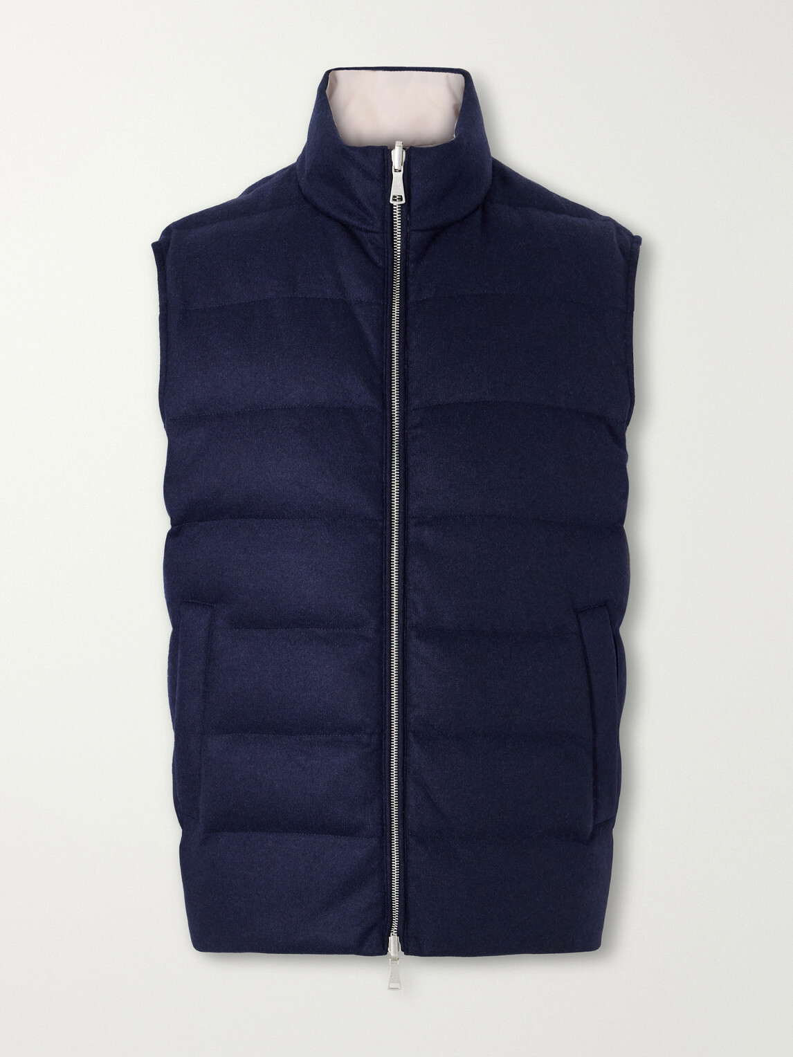 Eleventy - Reversible Padded Cashmere-Blend and Wool-Blend Gilet - Blue