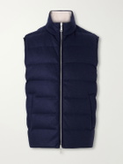 Eleventy - Reversible Padded Cashmere-Blend and Wool-Blend Gilet - Blue