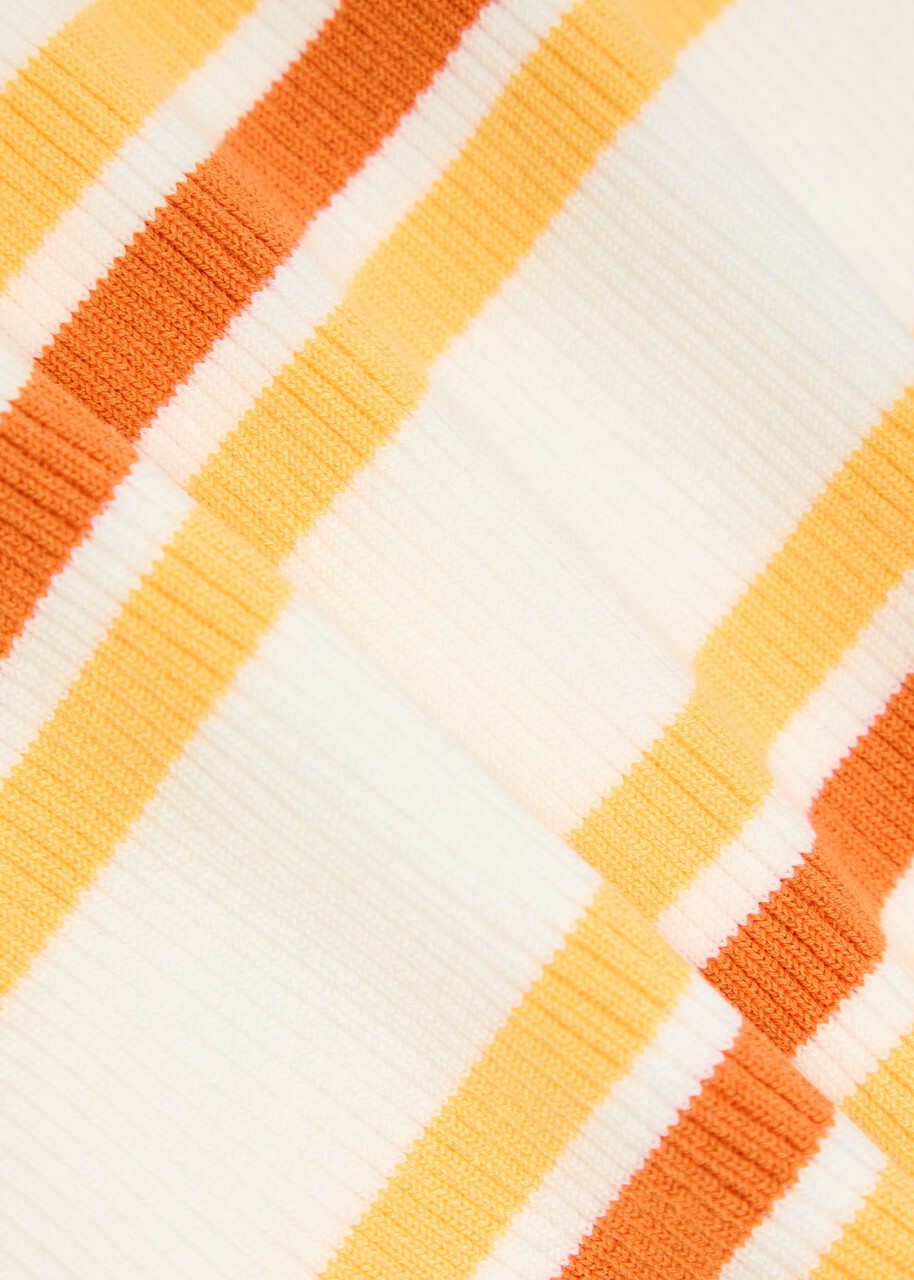 Simkhai Luka Striped Cotton-blend Polo top Yellow