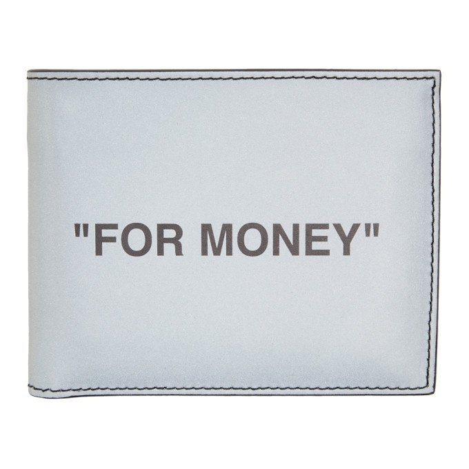 Photo: Off-White Silver Quote Bifold Wallet
